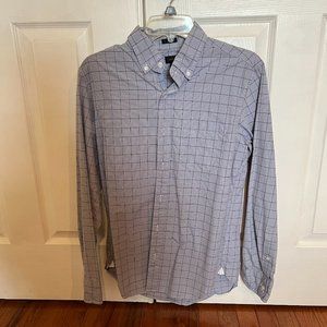 J. Crew Men's Checkered Blue Button Up Shirt- Size Slim Small